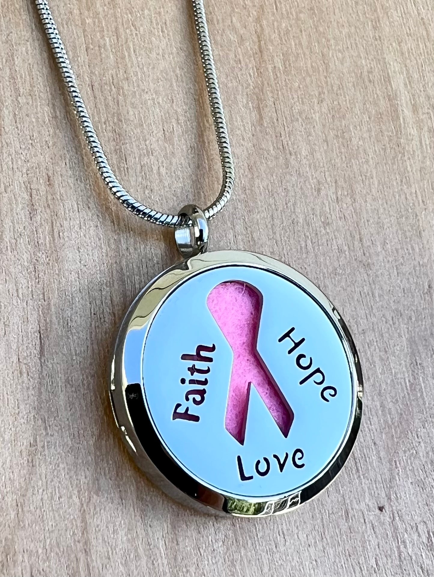 Cancer Awareness - Essential Oil Diffuser Necklace