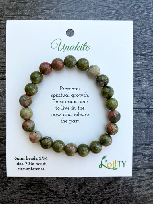 Unakite Gemstone Bracelet