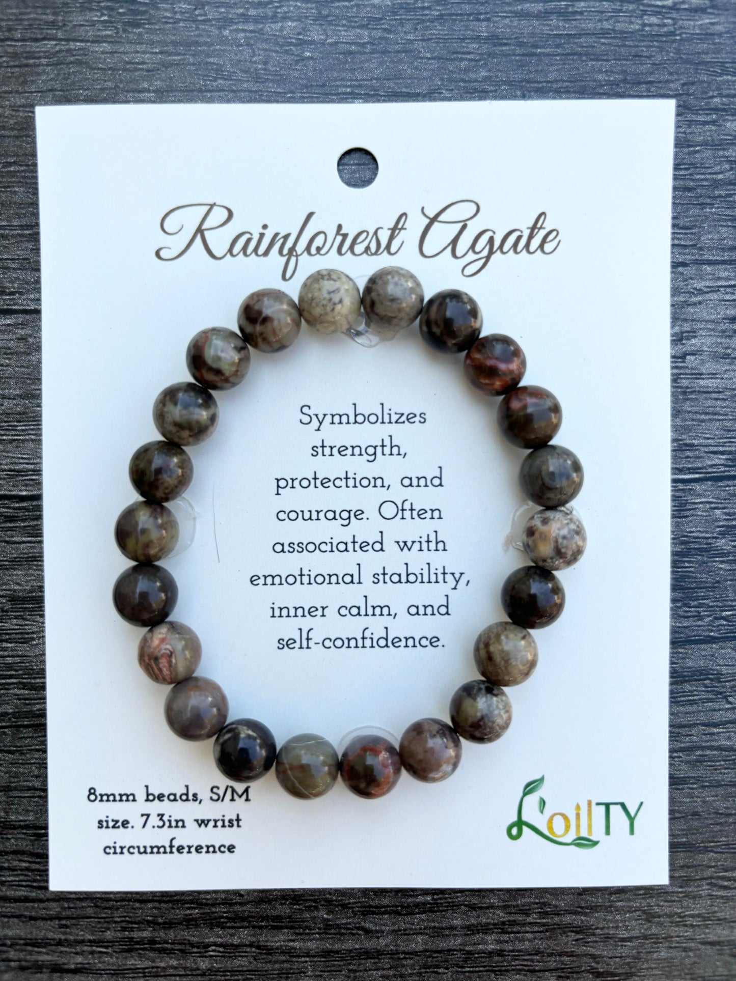 Rainforest Agate Gemstone Bracelet