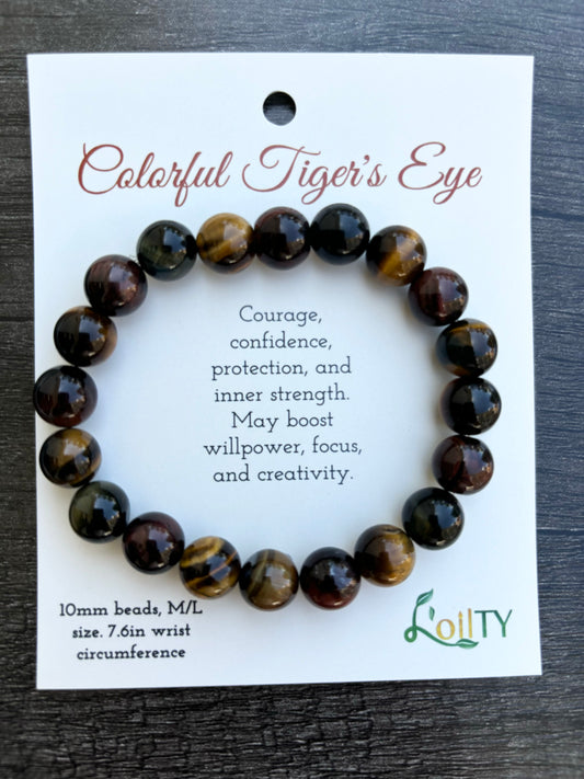 Colorful Tiger's Eye Gemstone Bracelet