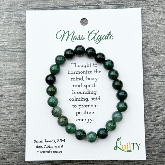 Moss Agate Gemstone Bracelet