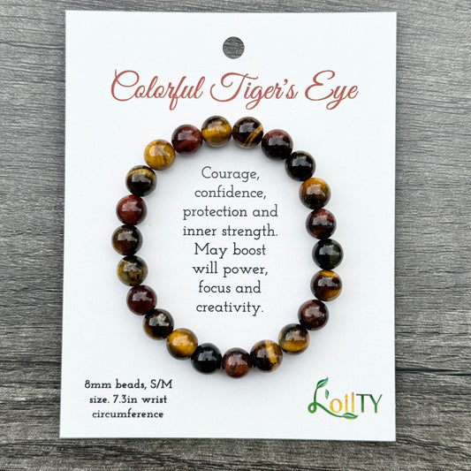 Colorful Tigers Eye Gemstone Bracelet