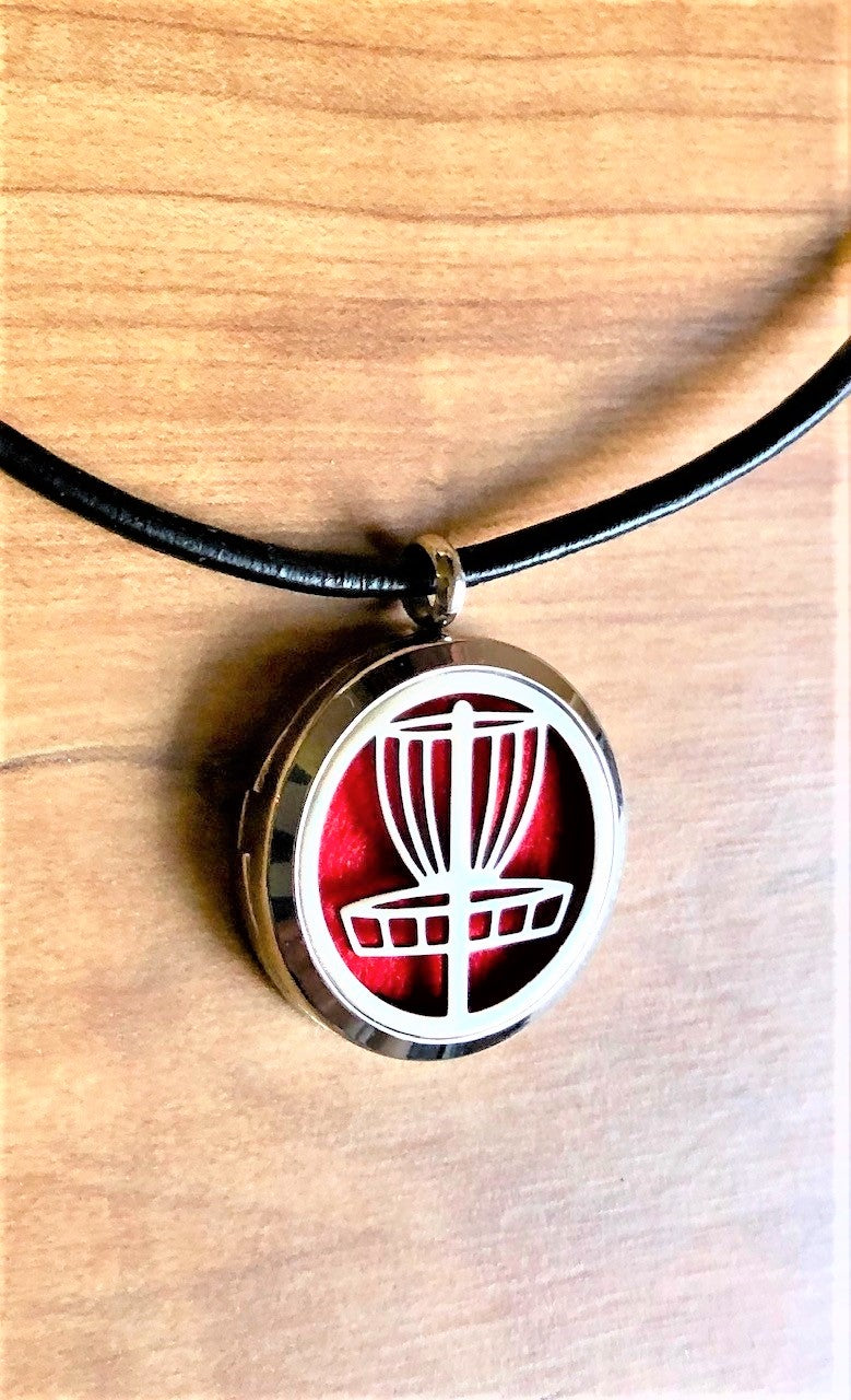 Disc Golf Basket- Essential Oil Diffuser Necklace