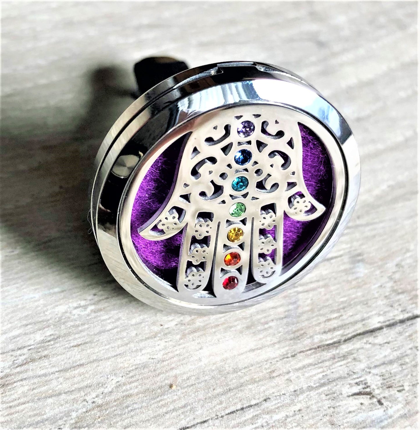 Chakra Hamsa - Essential Oil Diffuser Car Vent Clip