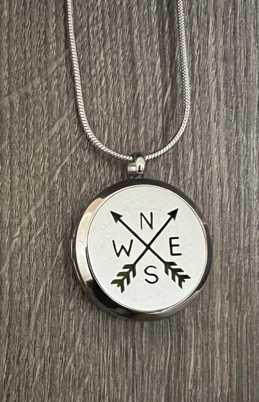 Compass 1- Essential Oil Diffuser Necklace