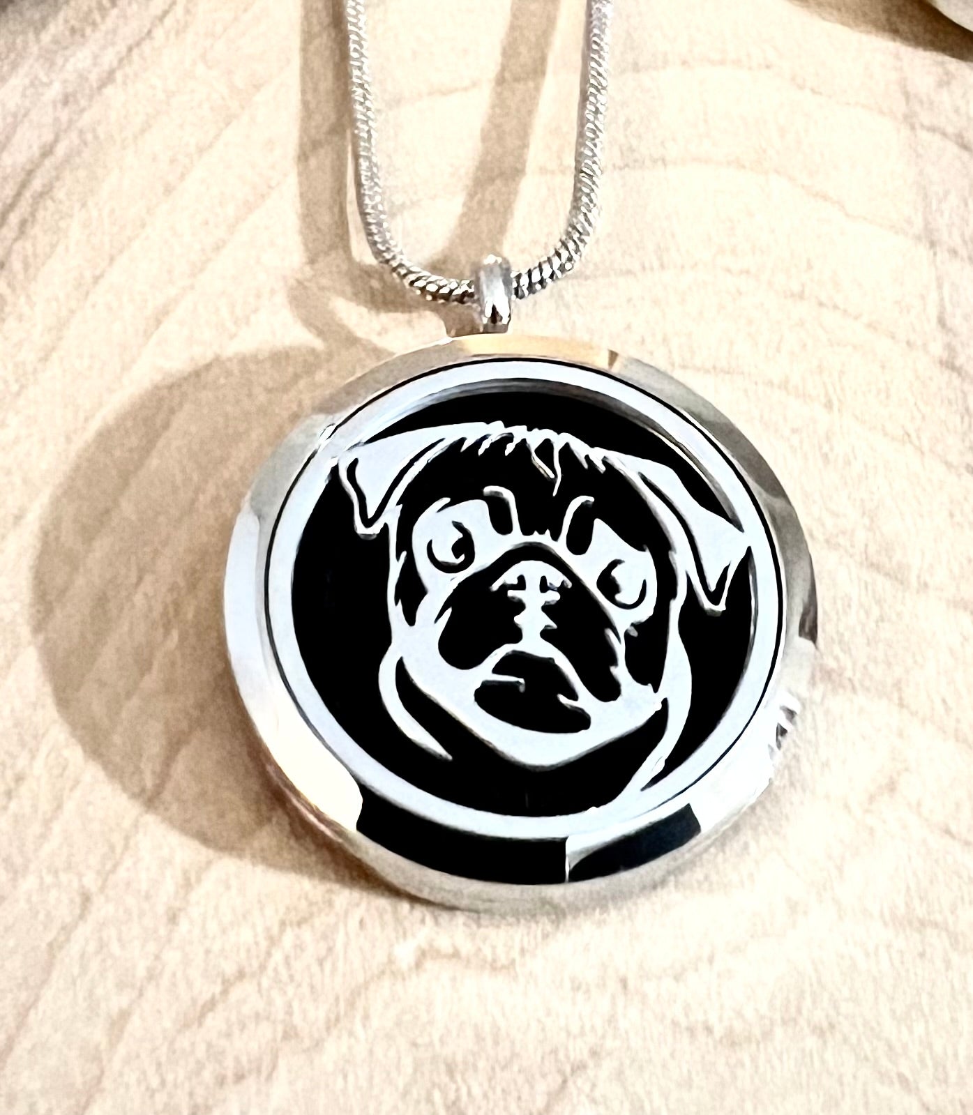 Pug - Essential Oil Diffuser Necklace