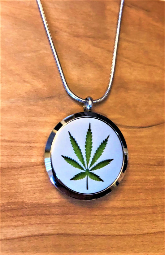 Cannabis Leaf- Essential Oil Diffuser Necklace- Free Shipping