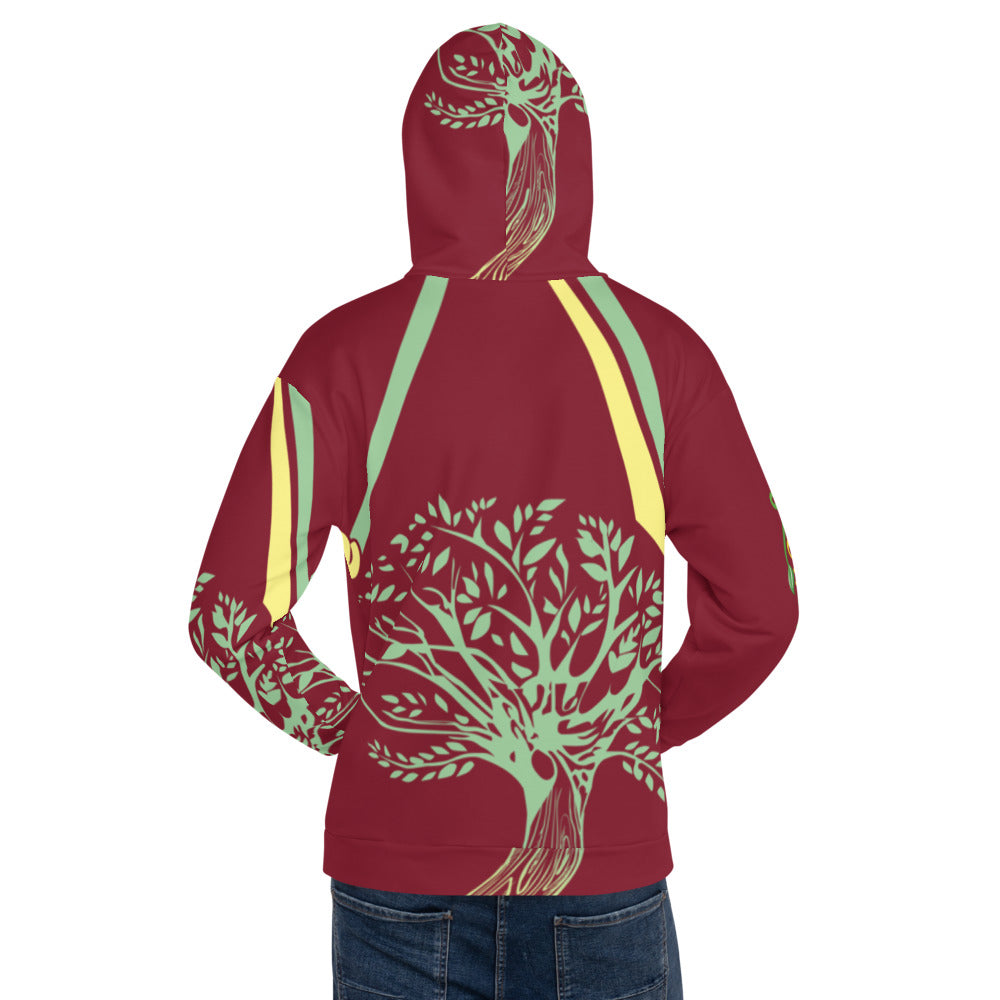 Burgundy Tree of Life Unisex Hoodie