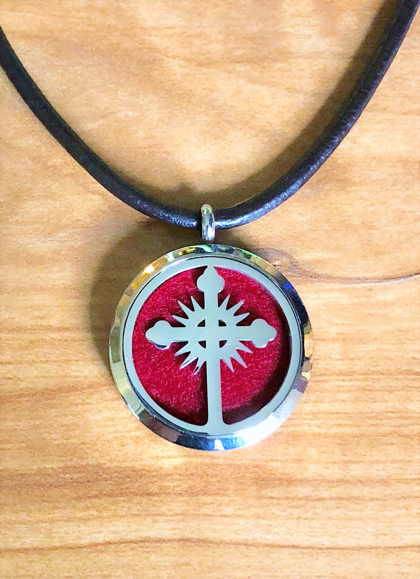 Budded Cross - Essential Oil Diffuser Necklace