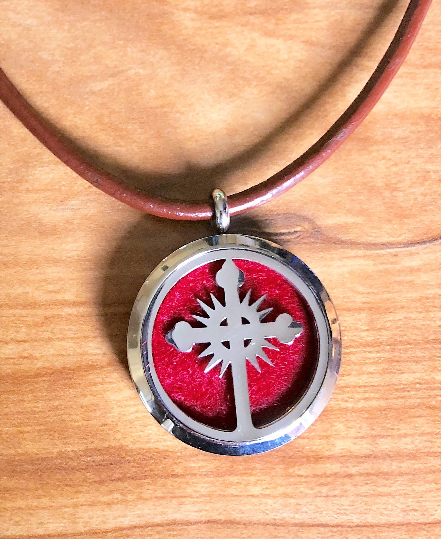 Budded Cross - Essential Oil Diffuser Necklace