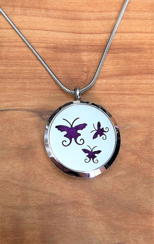 Butterfly - Essential Oil Diffuser Necklace- Free Shipping