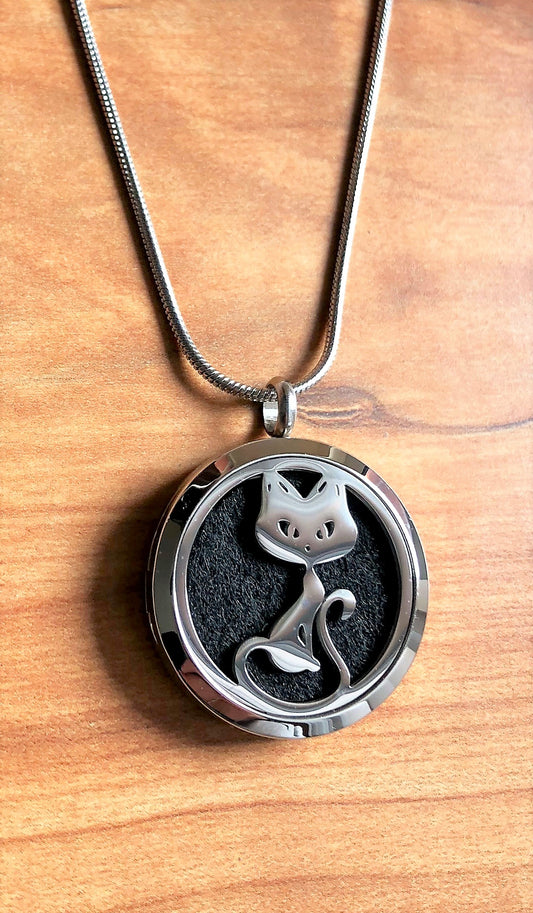 Cat - Essential Oil Diffuser Necklace- Free Shipping