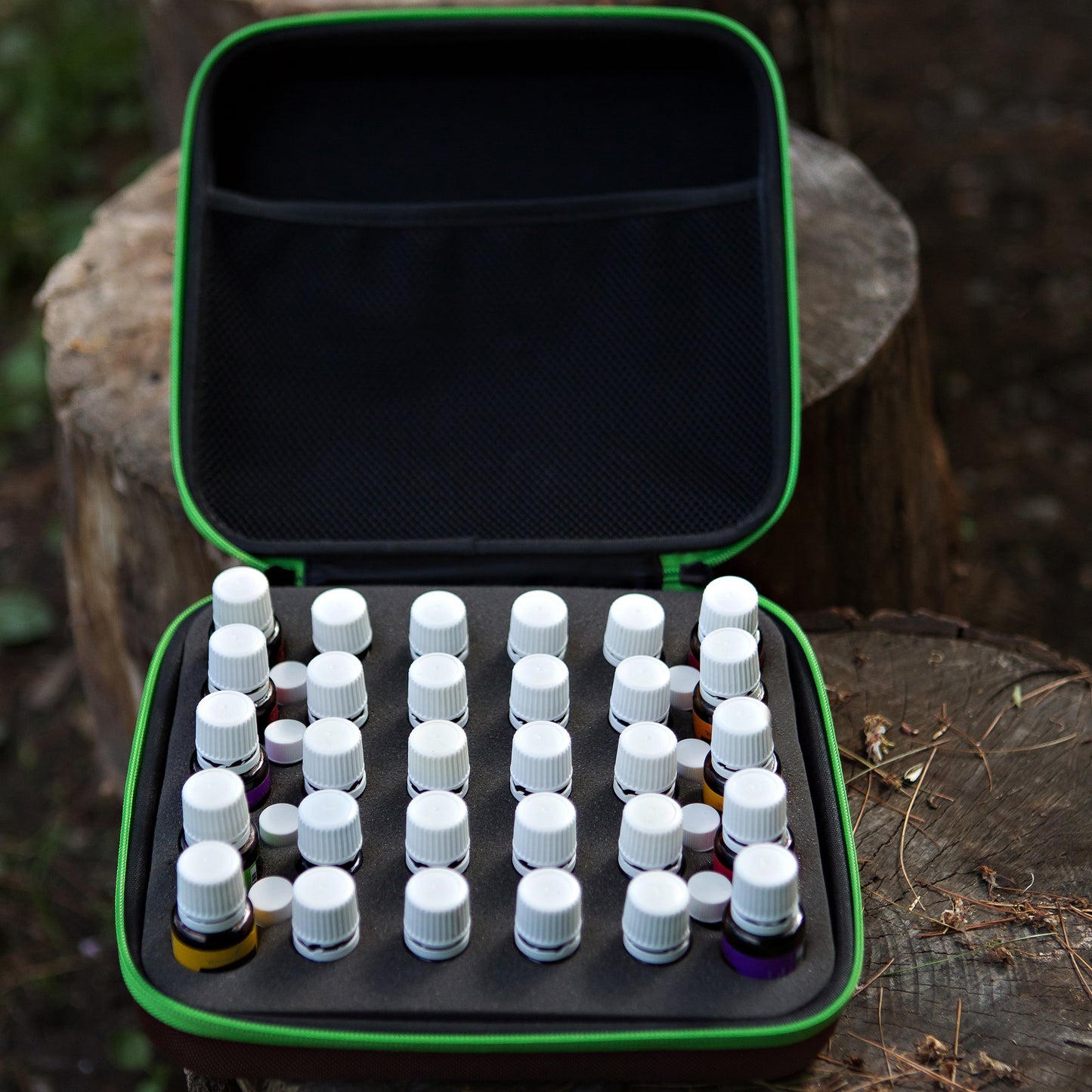 Essential Oil Carrying Case- Comes with 192 Bottle Cap Labels and Essential Oil Key Tool