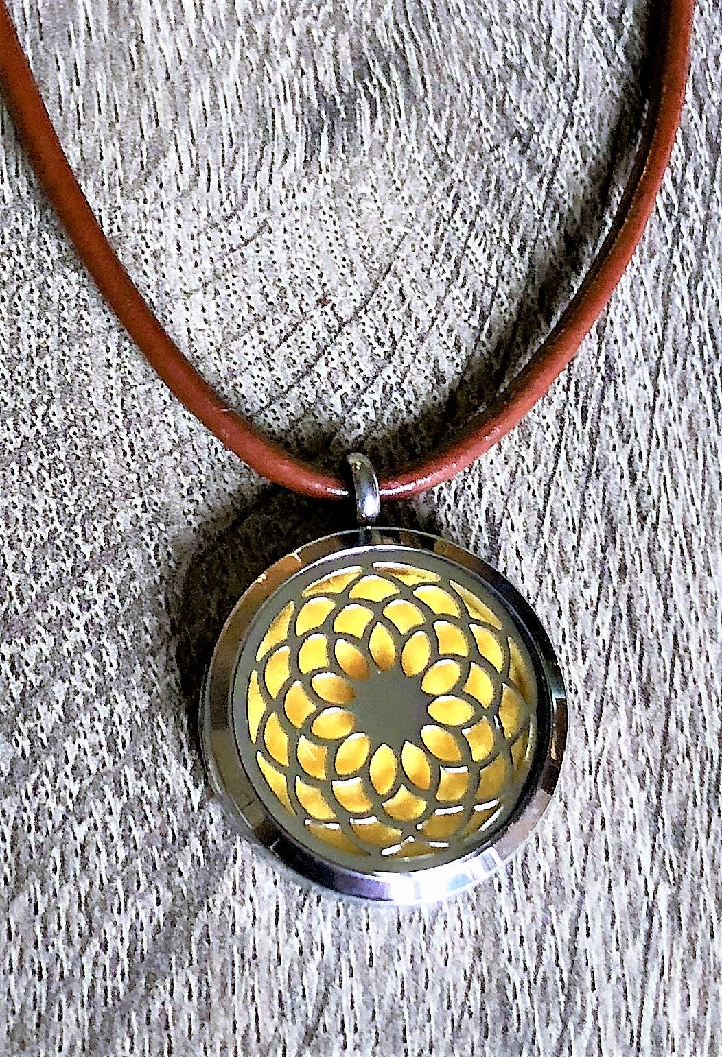 Sunflower - Essential Oil Diffuser Necklace