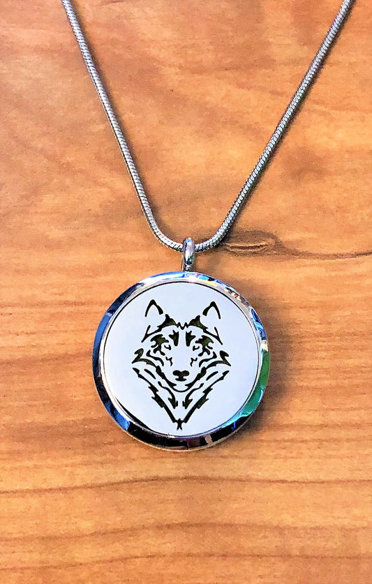 Wolf -  Essential Oil Diffuser Necklace